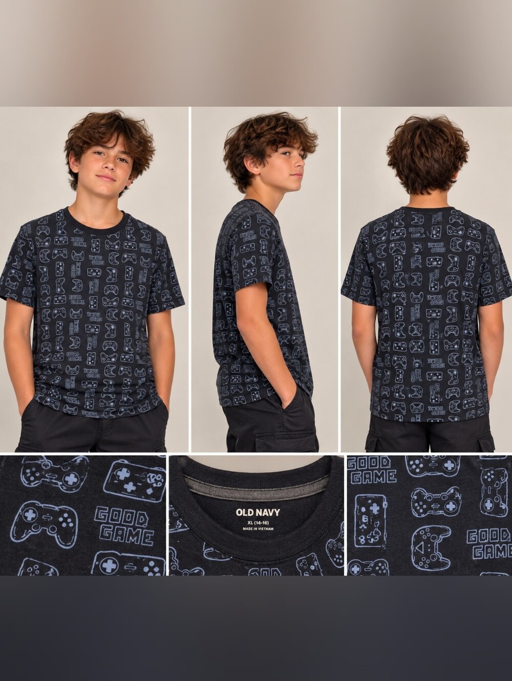 Old Navy Softest Tee Youth XL 14–16 Gaming Graphic T-Shirt